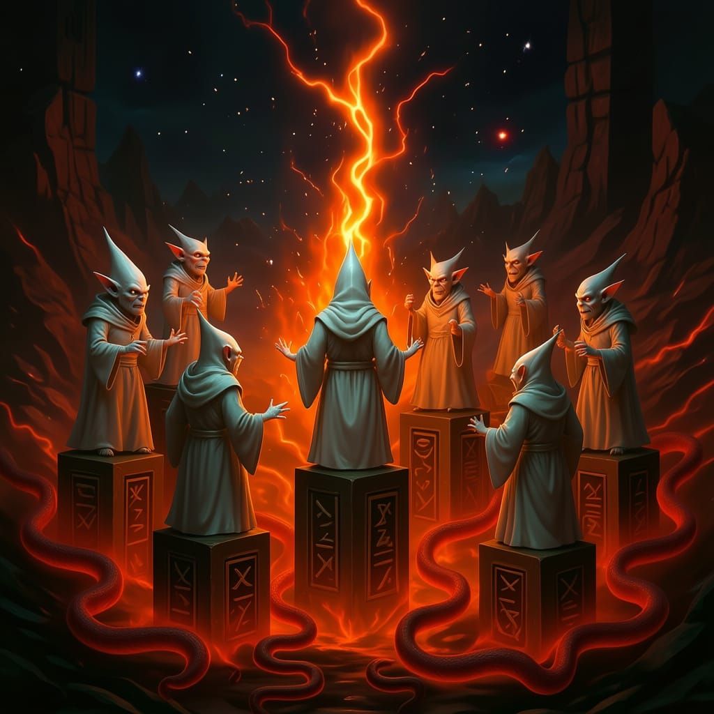 Dark Wizards Summoning Dream World Portal