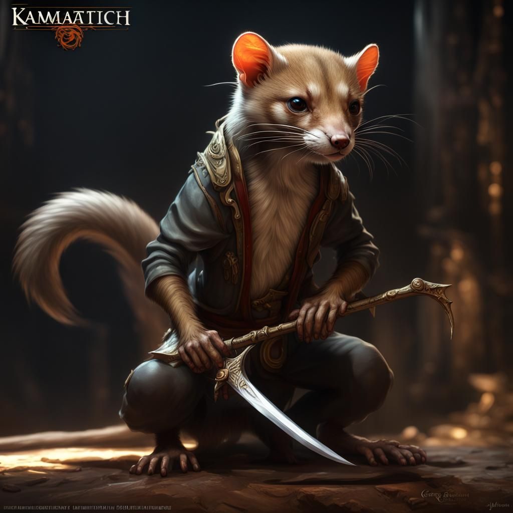 Kamaitachi: Dark Fantasy Weasel with Blade Claws