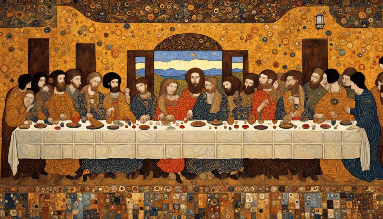 Last Supper in Decorative Art Style