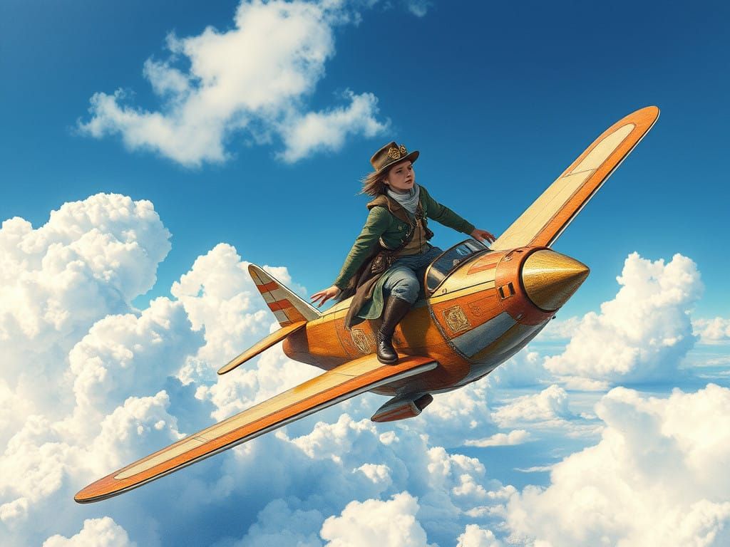 Young Aviator Soars in Vintage Steampunk Fantasy