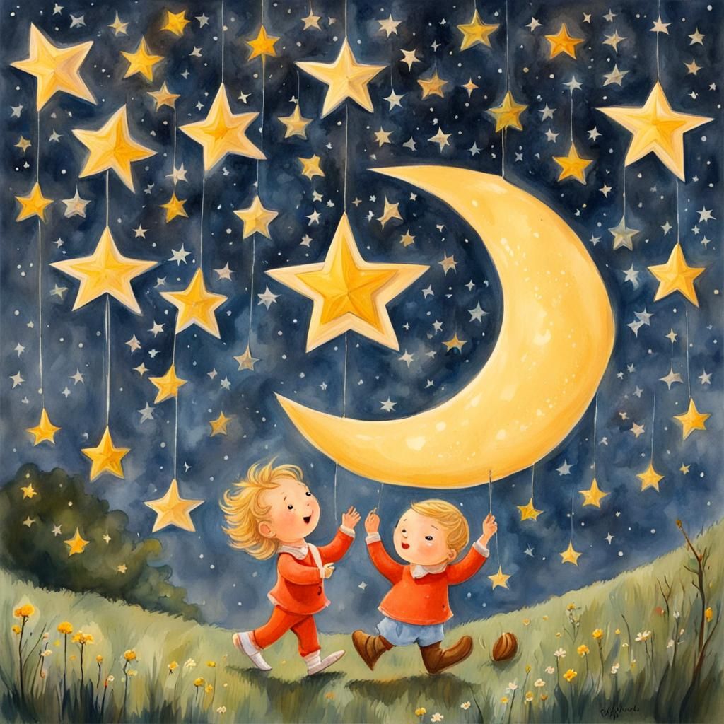 Twinkle Star: Detailed Gouache Nursery Rhyme Art
