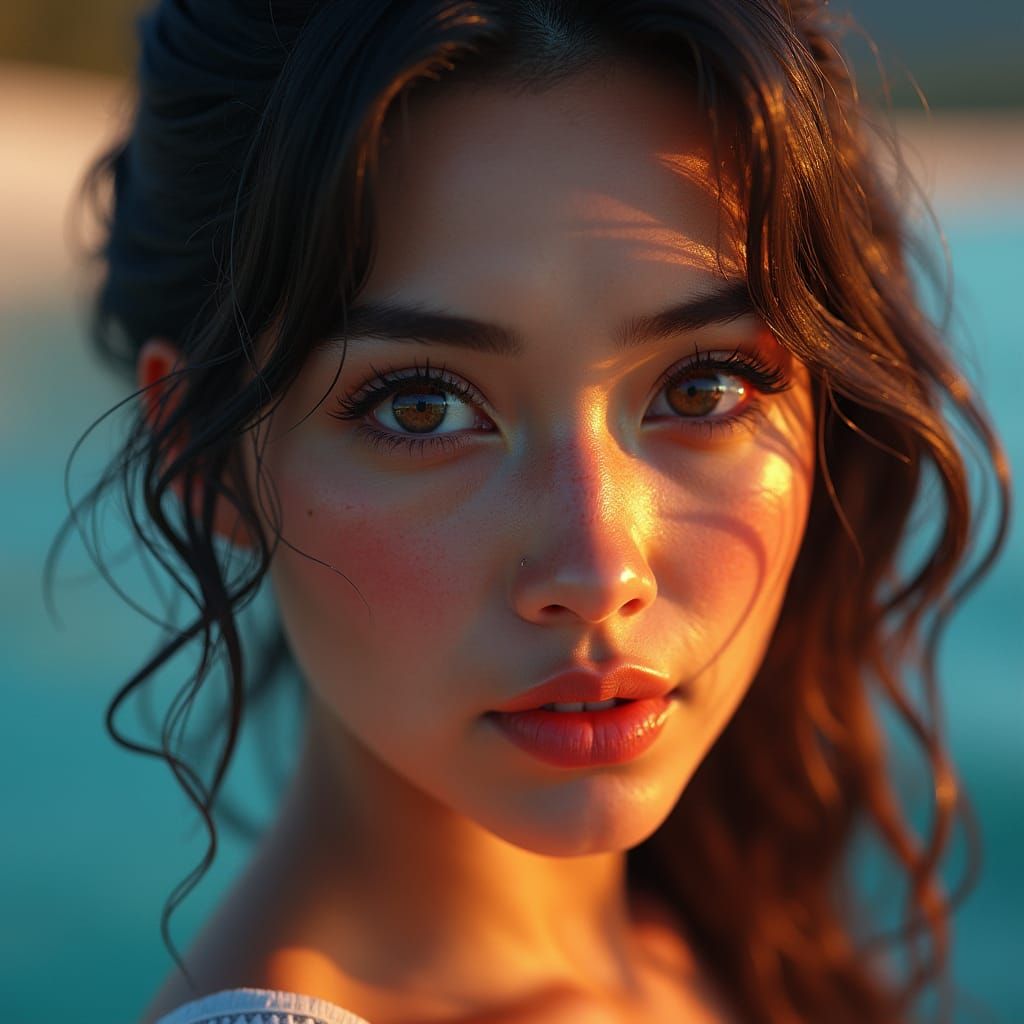 Captivating Portrait Radiating Confidence in Detailed Matte ...