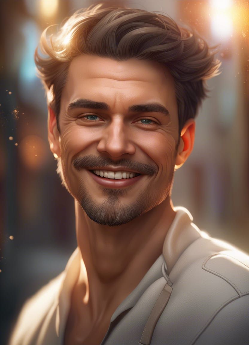 Handsome Man Portrait with Perfect Smile