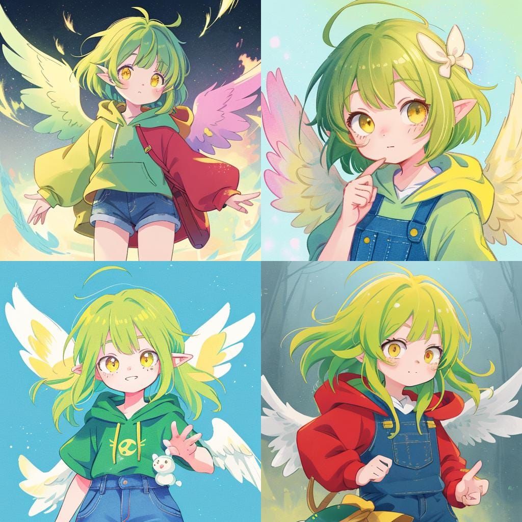 Anime Girl with Wings in Boku no Hero Academia Style