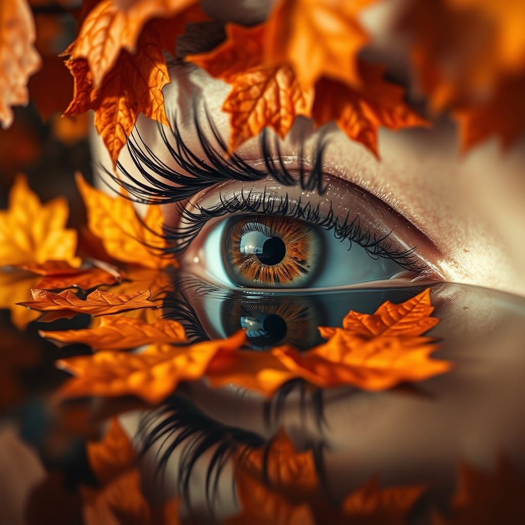 Autumn Eye in Vibrant Leafy Oasis
