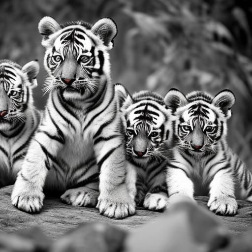 Playful Tiger Cubs in Natural Light