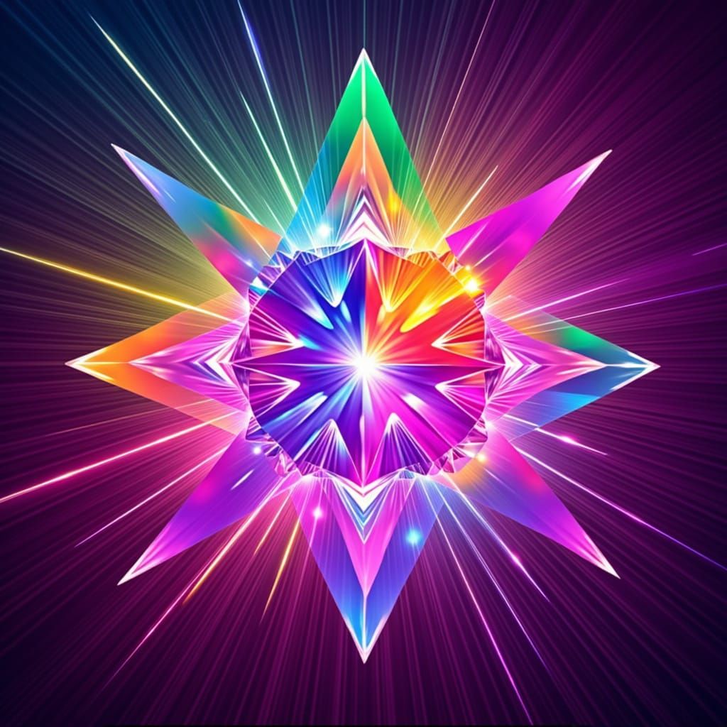 Vibrant Geometric Shapes Exploding with Chromatic Energy