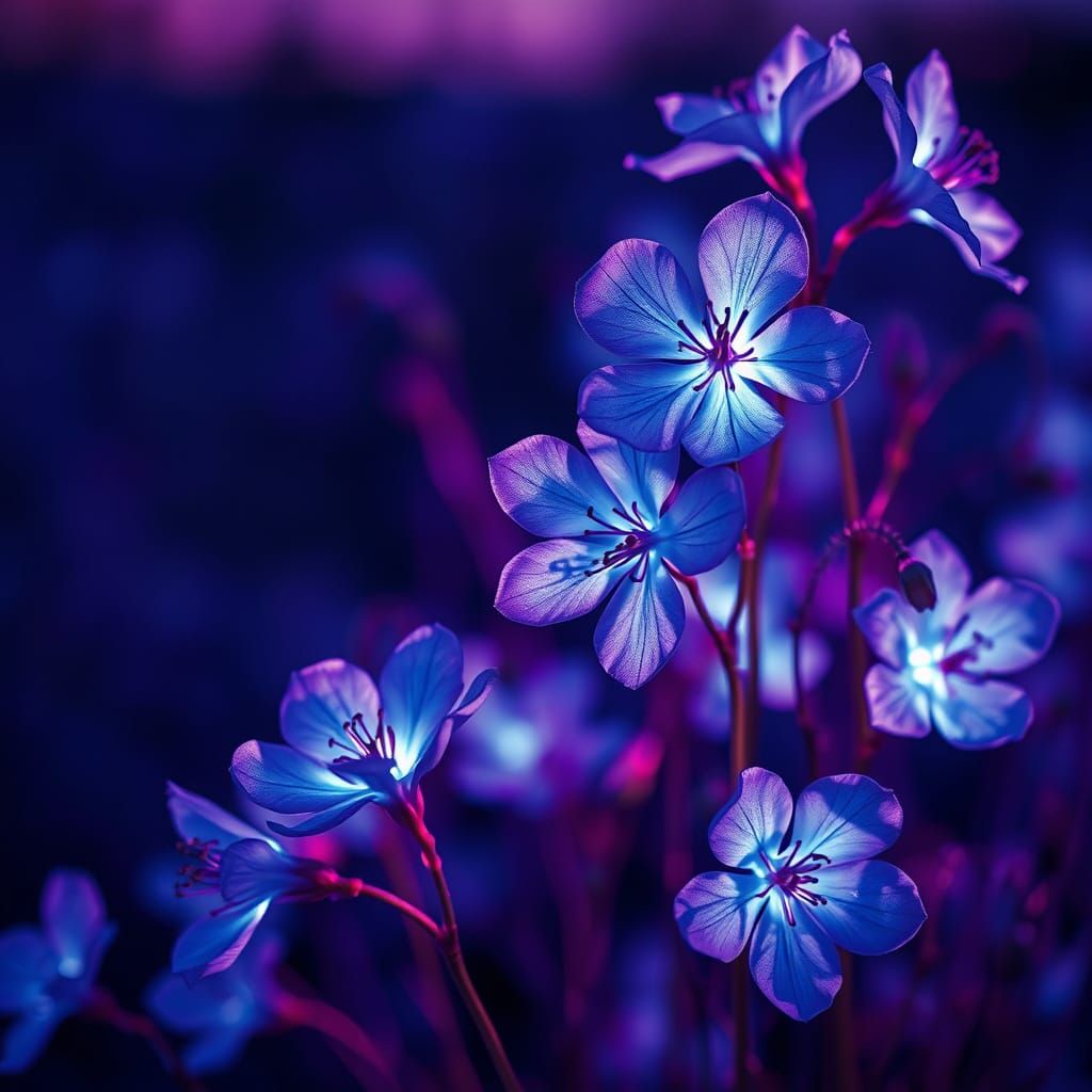 Mysterious Noctilucent Blooms in Soft Purple Evening Light