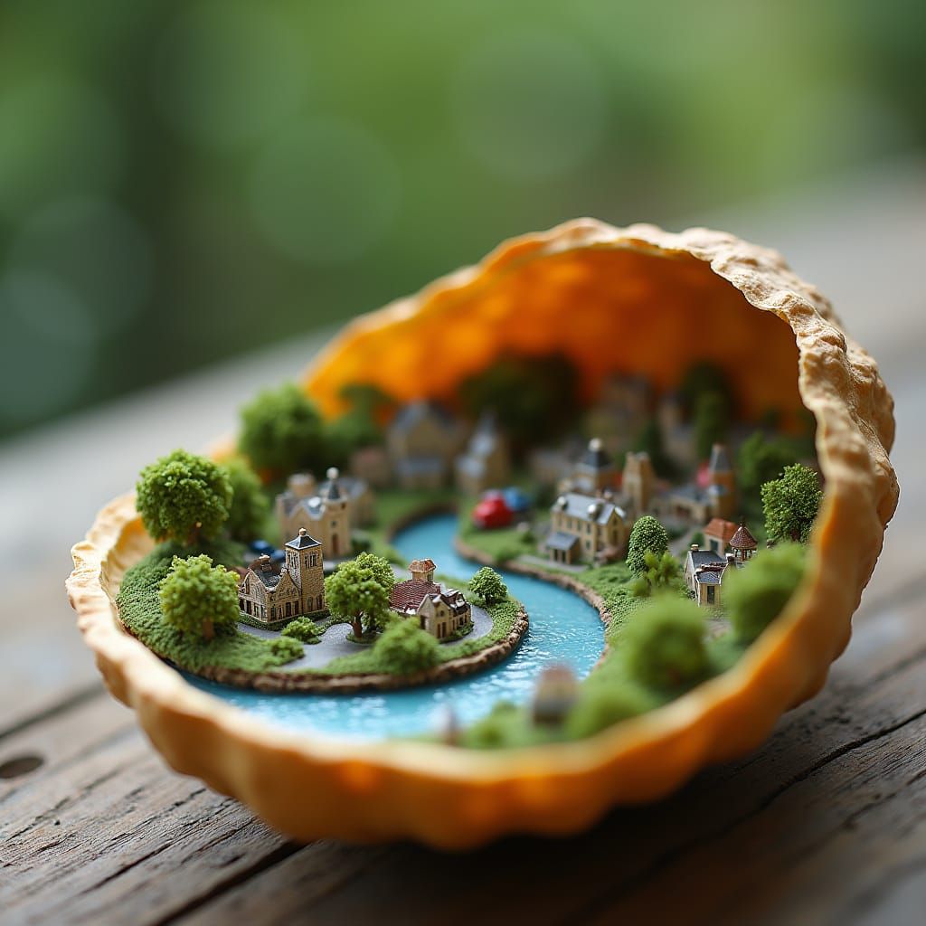 Miniature Metropolis Inside a Peanut Shell