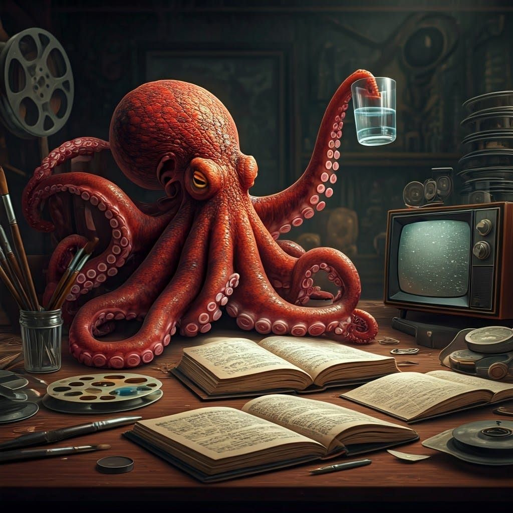 Octopus's Eight Tasks in a Golden Study