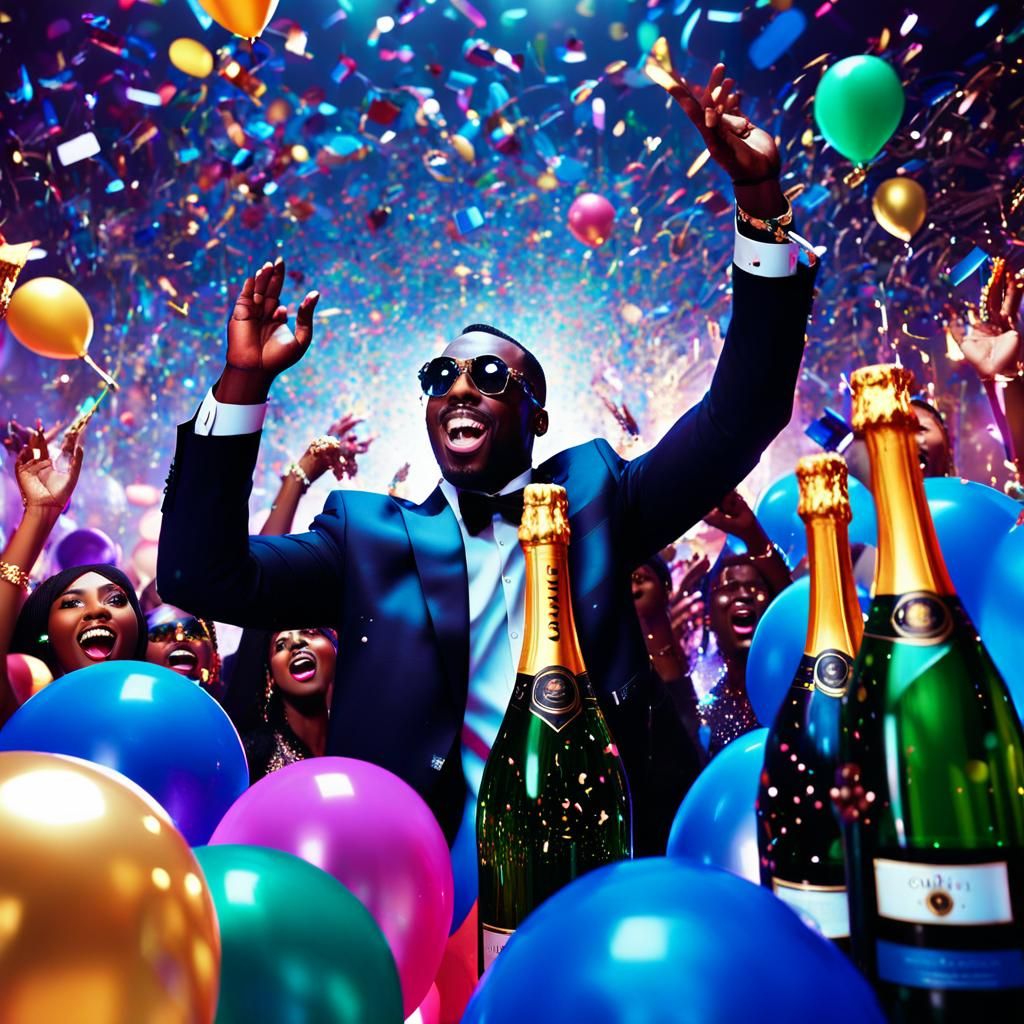 Luxurious Nightclub Scene in Vibrant Digital Art