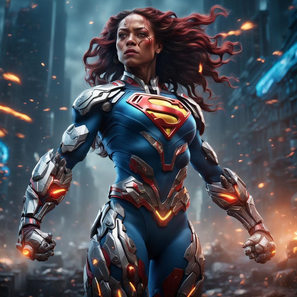 Triumphant Cyborg Superwoman Concept Art