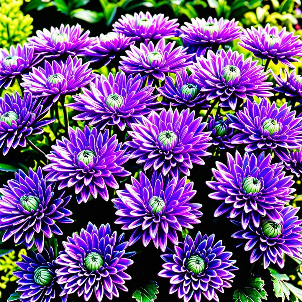 Crystal Chrysanthemums: AI-Generated Floral Art