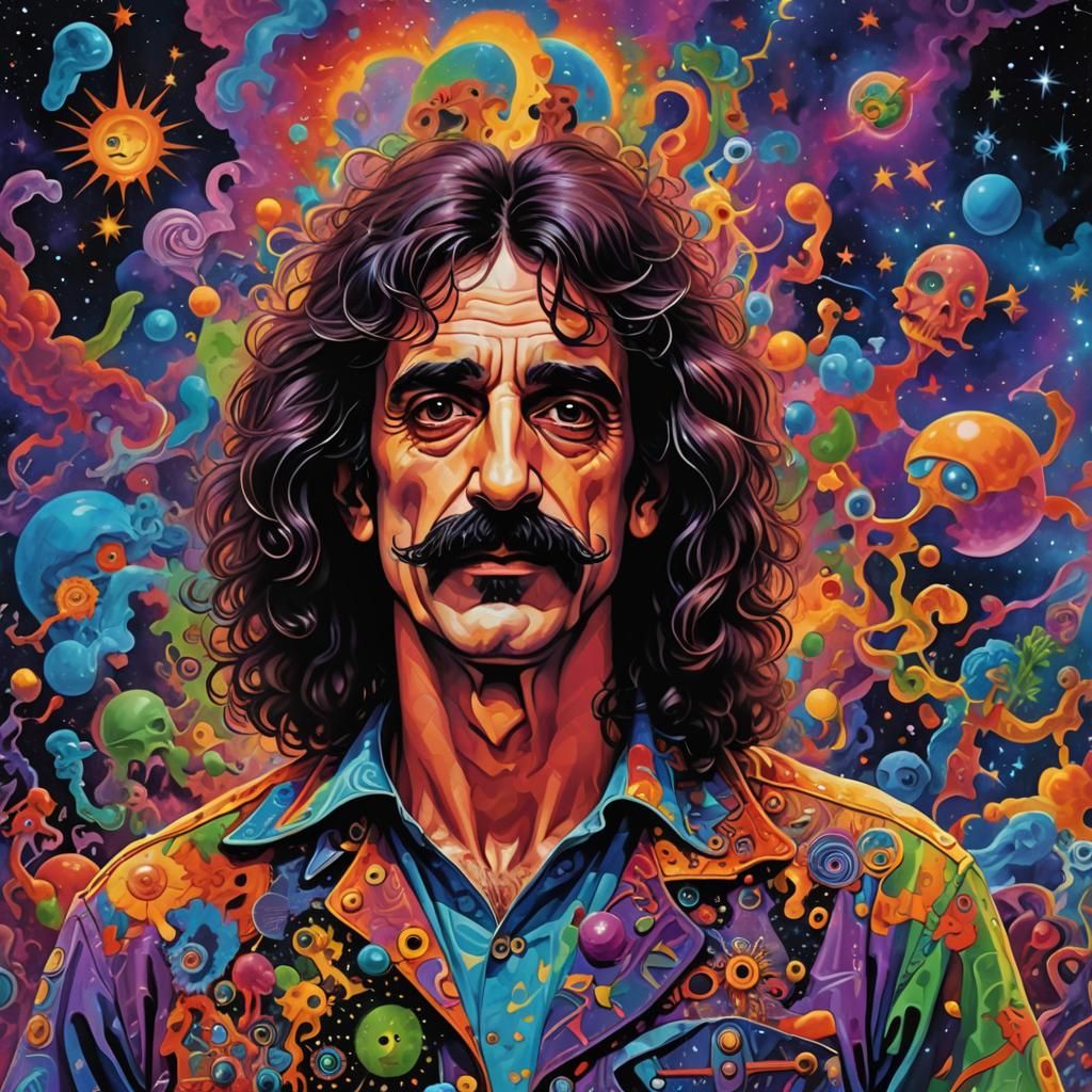 Frank Zappa in Psychedelic Cosmic Art