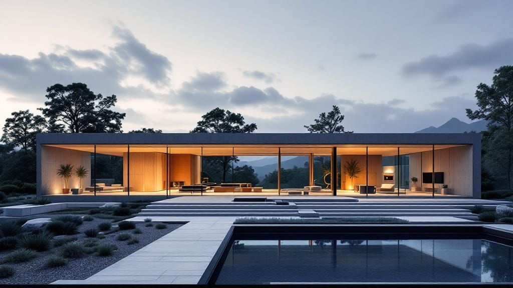 Sleek Minimalist Fortress Unites Nature and Safety