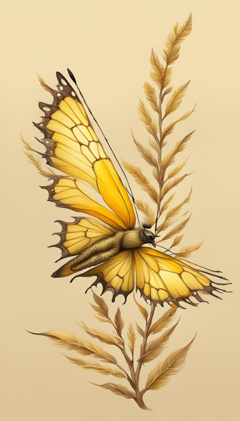 Hazelfeather Miretar Art in Beige and Yellow