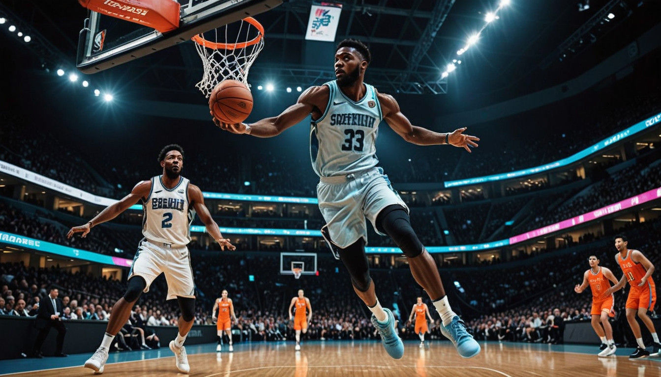 Athlete Suspended in Mid-Air as Crowd Watches in Awe