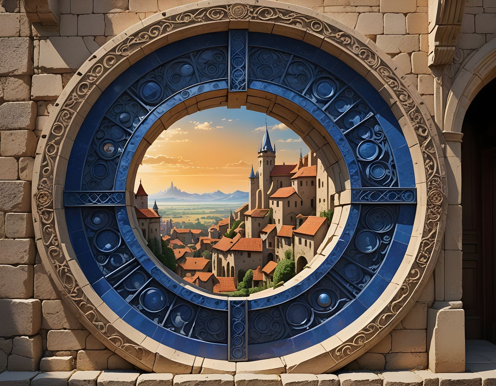 Lapis Lazuli Time Gate to Futuristic City