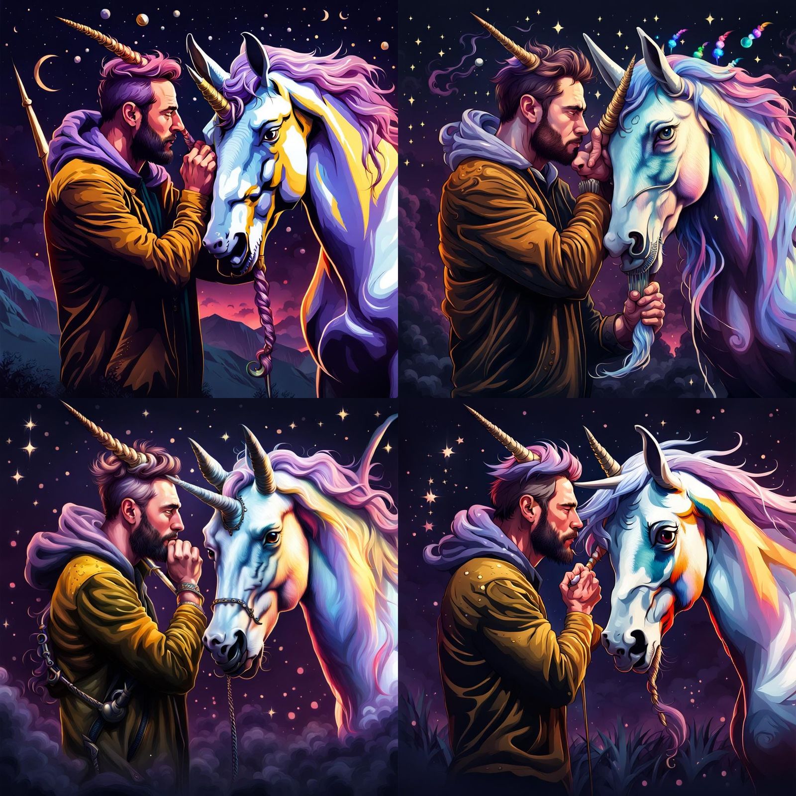 Dark Fantasy: Unicorn Piercing Man's Head
