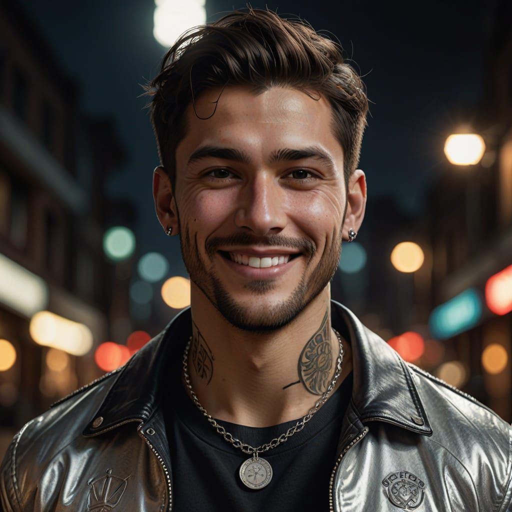 Hyper-Realistic Portrait of a Smiling Athlete in Stunning Di...