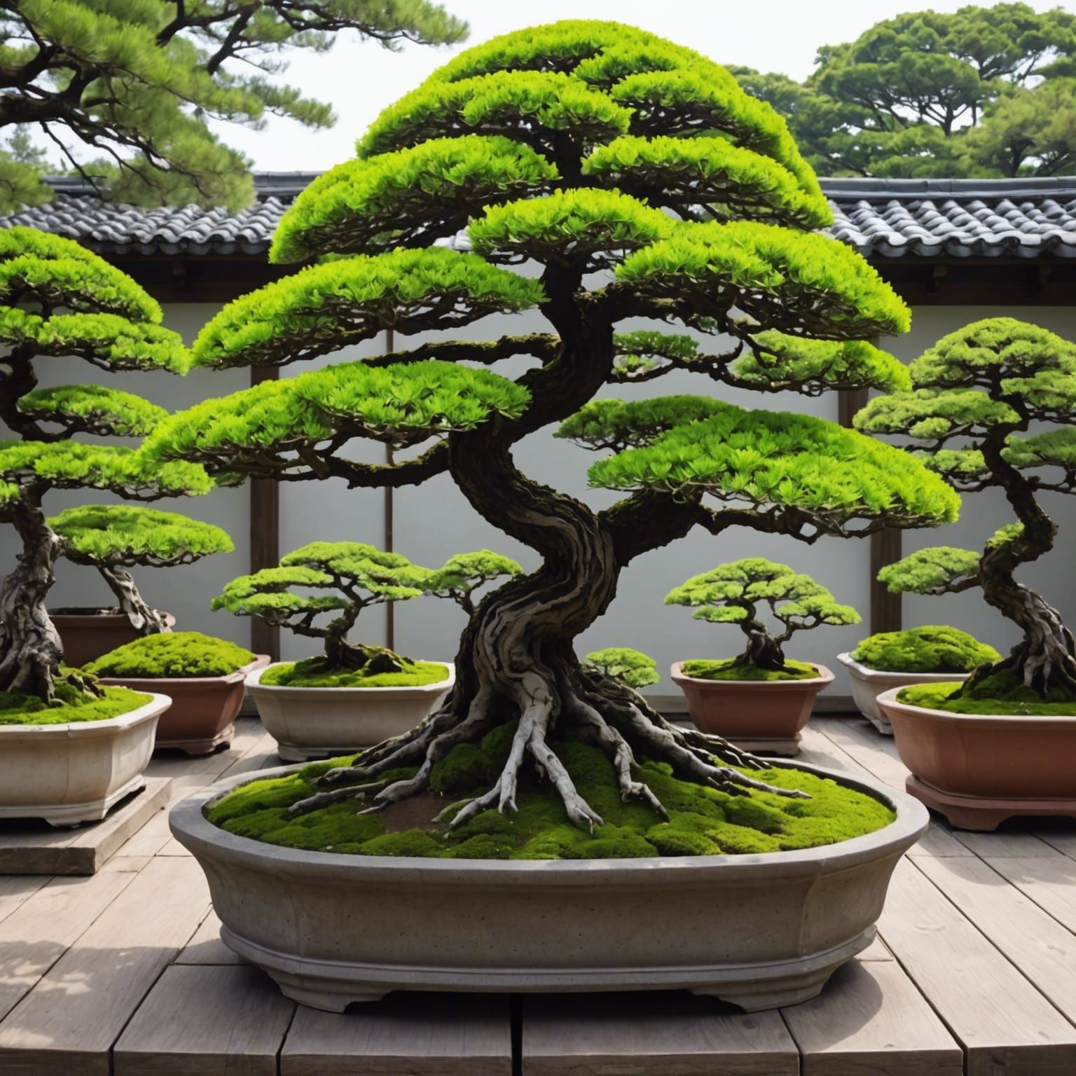 Serene Bonsai Garden: Miniature Landscaping Art