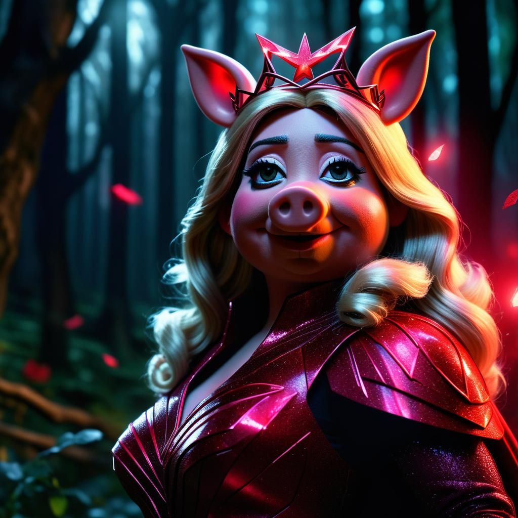 Miss Piggy as Scarlet Witch Comic Art