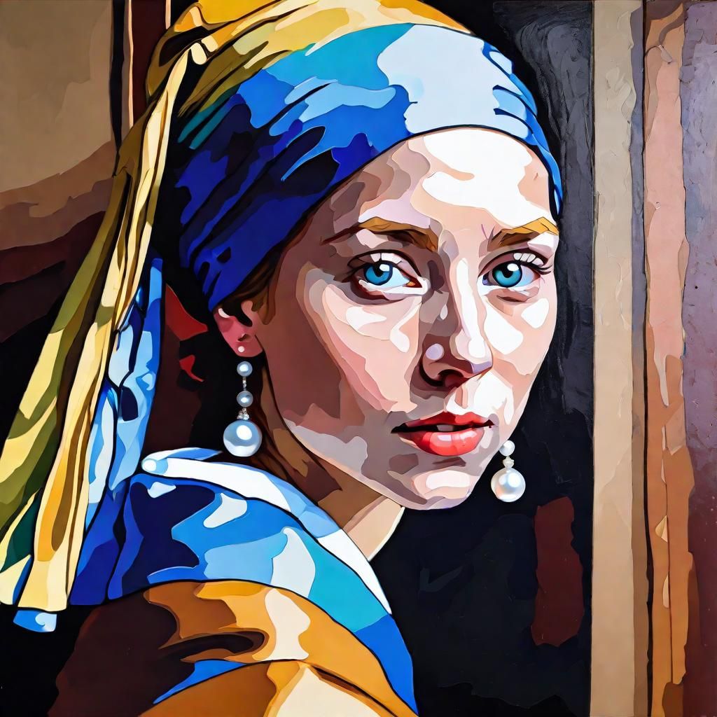 Girl With a Pearl earring in style of Erin Hanson