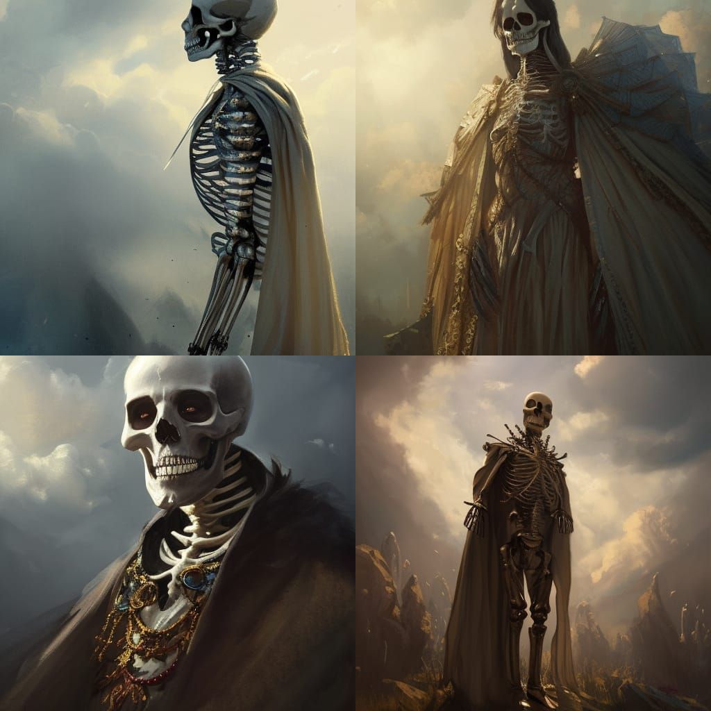 Medieval Skeleton Portrait in Fantasy Art Style