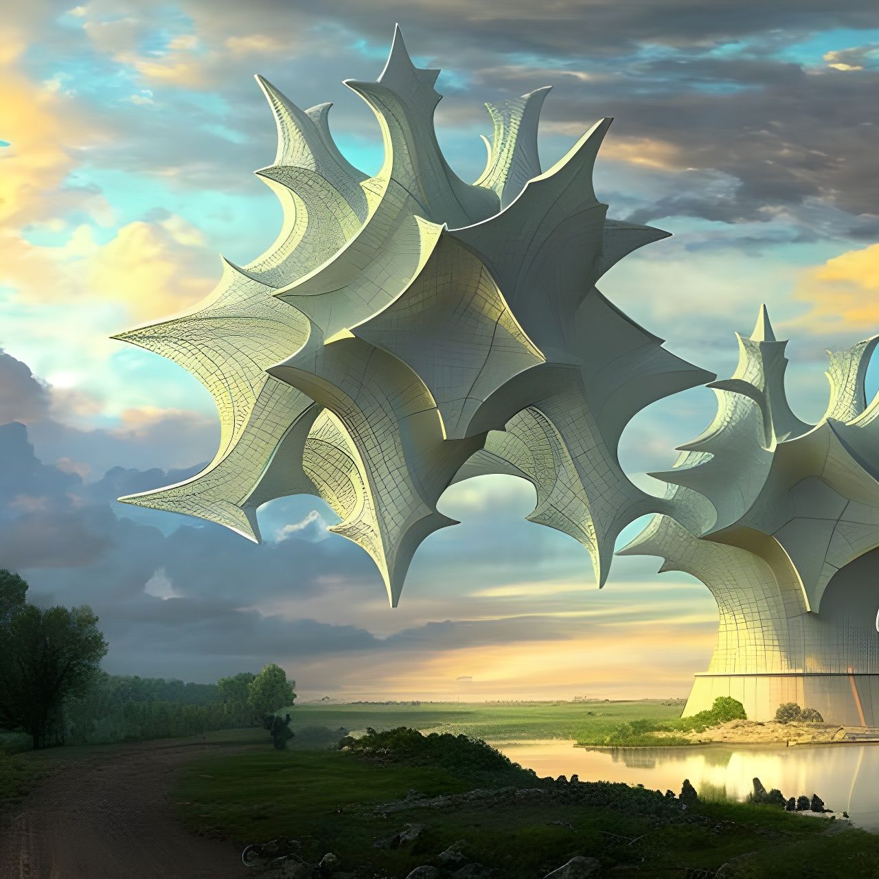 Gigantic Fractal Structure on Desolate Landscape