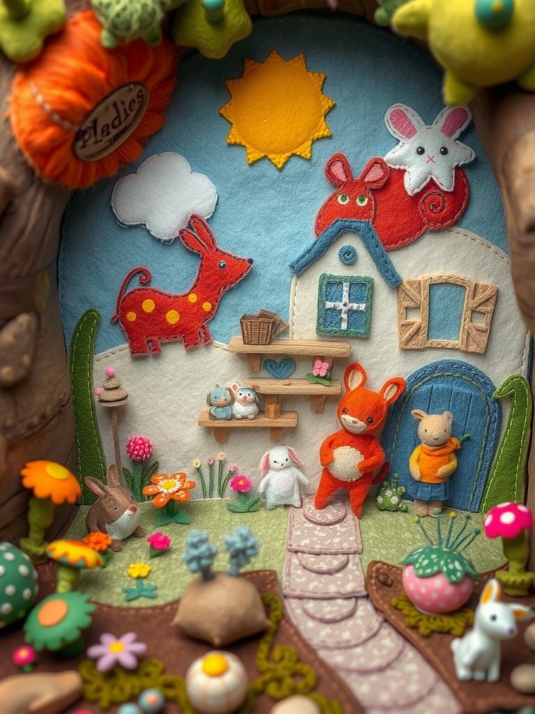 Utopian Felt Creatures in Dreamy Naive Style