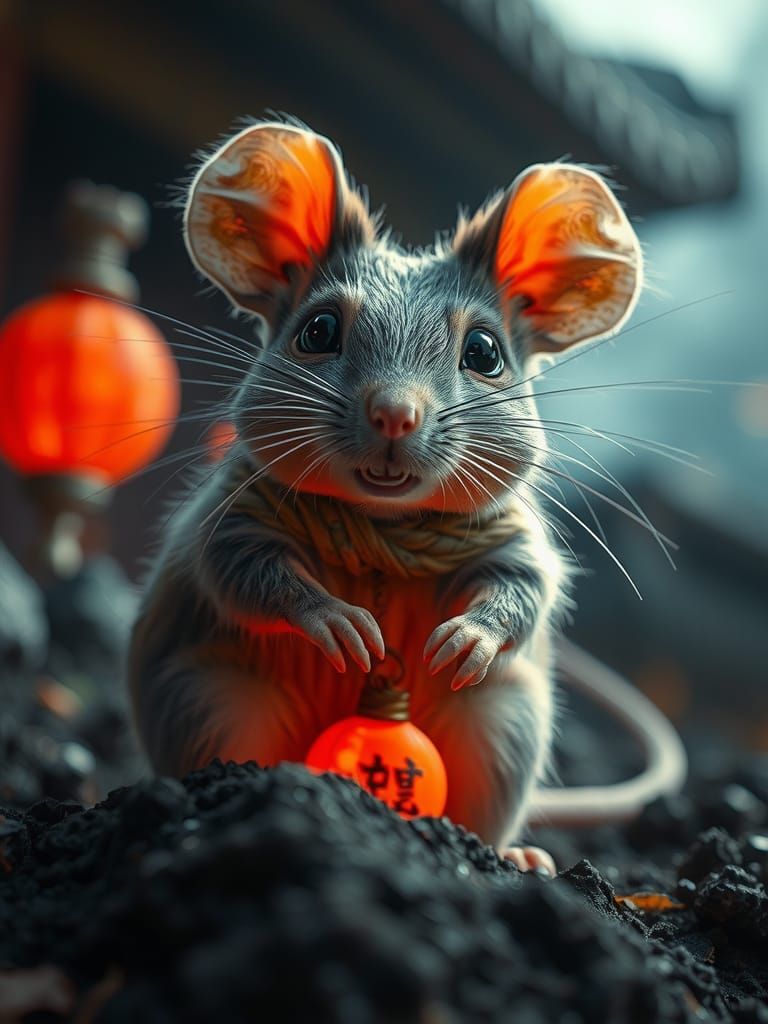 Earth Rat Warrior in Anime Style