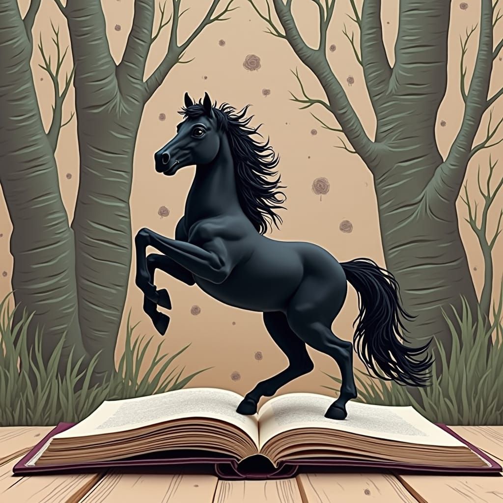 Black Beauty Emerges from Pop-Up Book