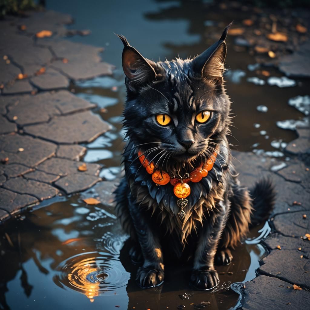 Surreal Werewolf Cat Portrait at Patriarch's Ponds