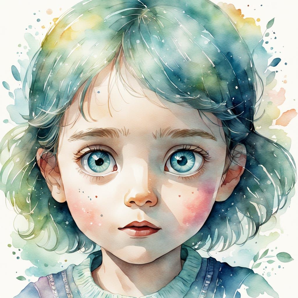 Whimsical Watercolor Sign: In The Eyes Of Children