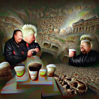 Kim Jong Un and Guy Fieri in Paris Catacombs