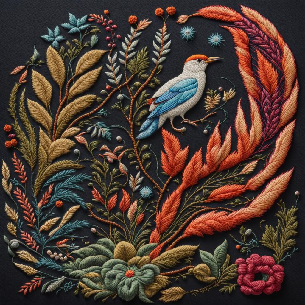 Intricate Embroidery: Nature and Technology in Harmony