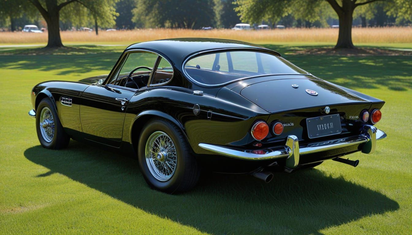 1969 Triumph GT6 in Piano Black, NC Wyeth Style Painting