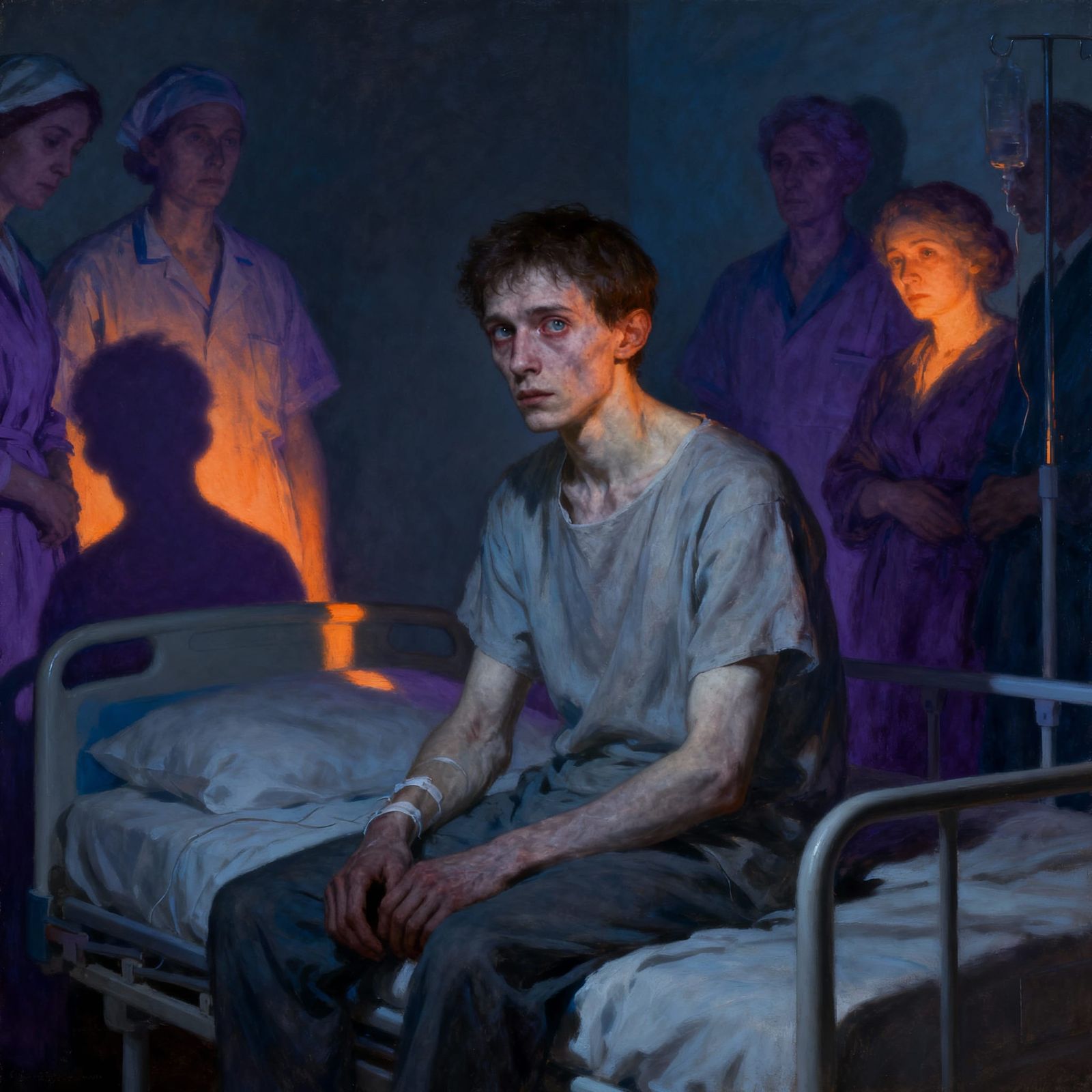 Man's Solitude Amidst Illness and Delusion