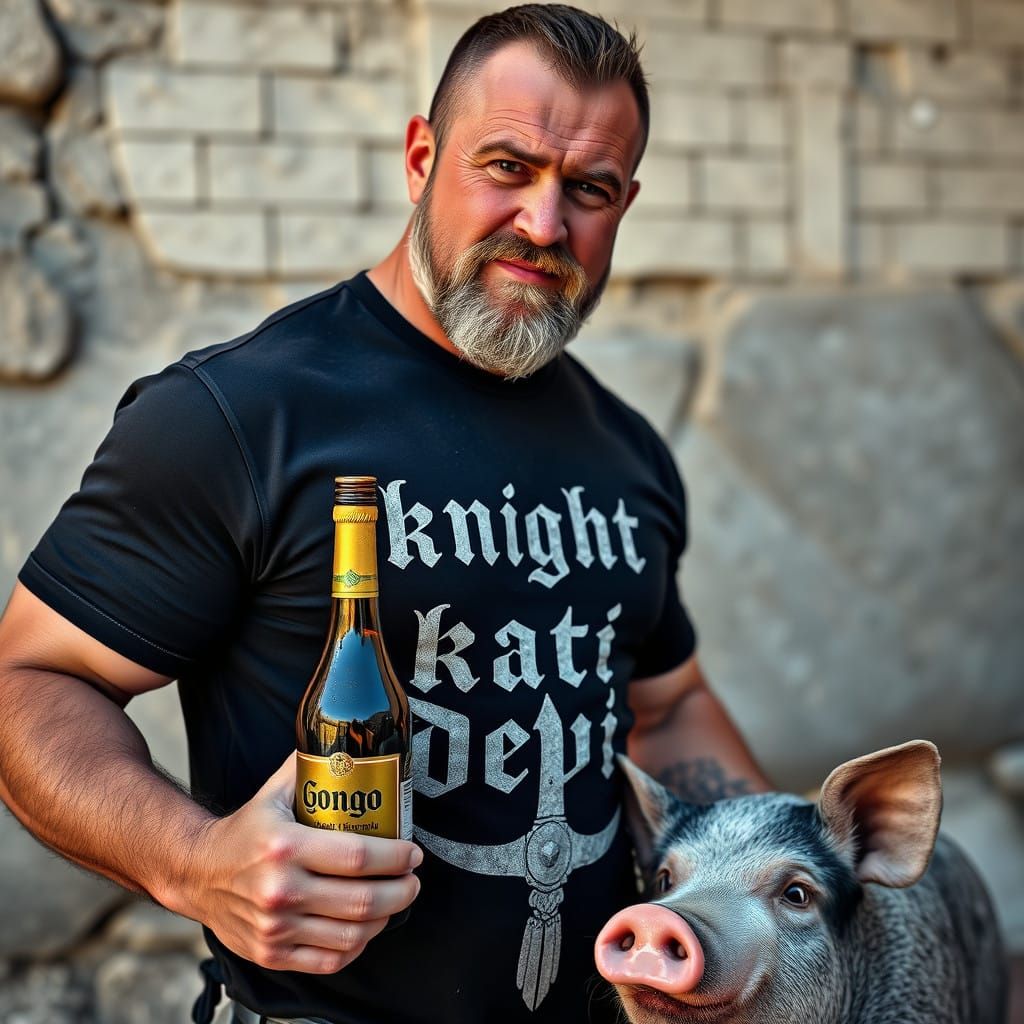 Surreal Portrait of a Norwegian Knight in Italy