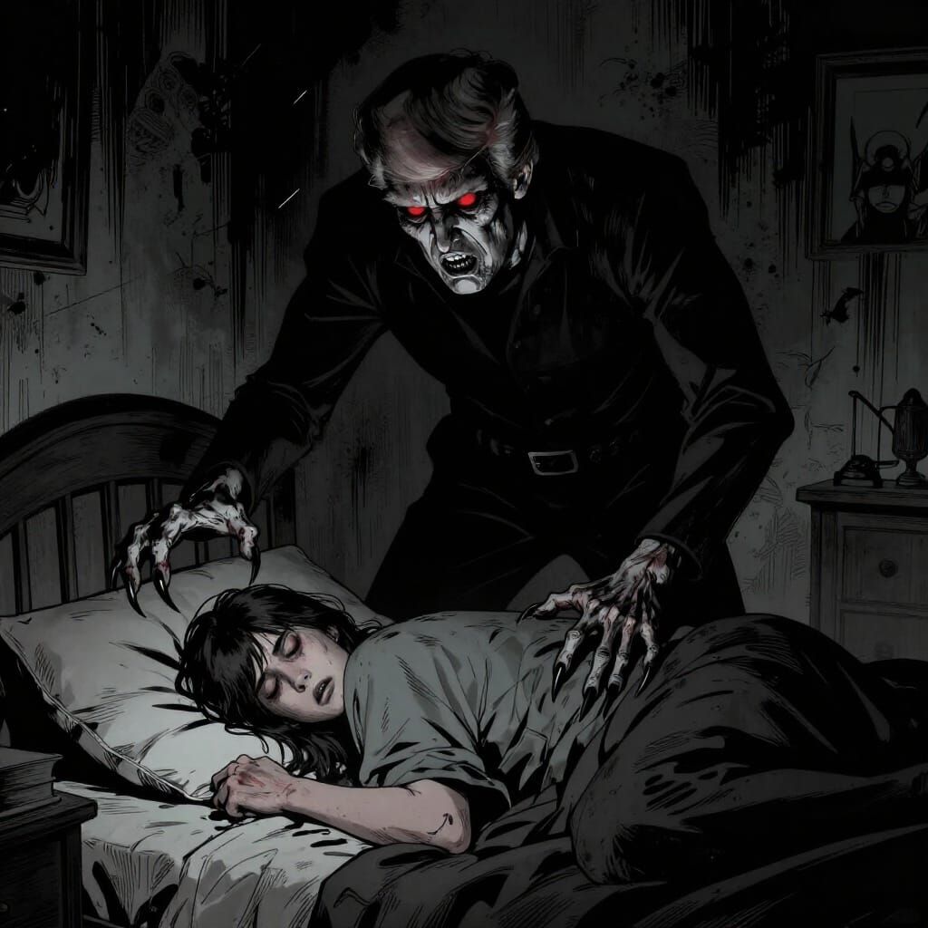 Sleep Paralysis Demon as Grotesque Shadowy Figure