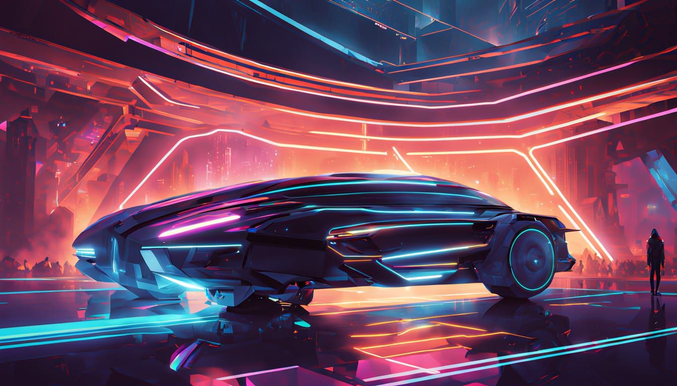 Futuristic Holographic Dancers on Stage with Lasers