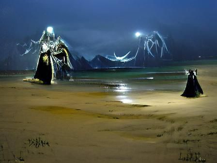 Elden Ring Wraith on Night Beach