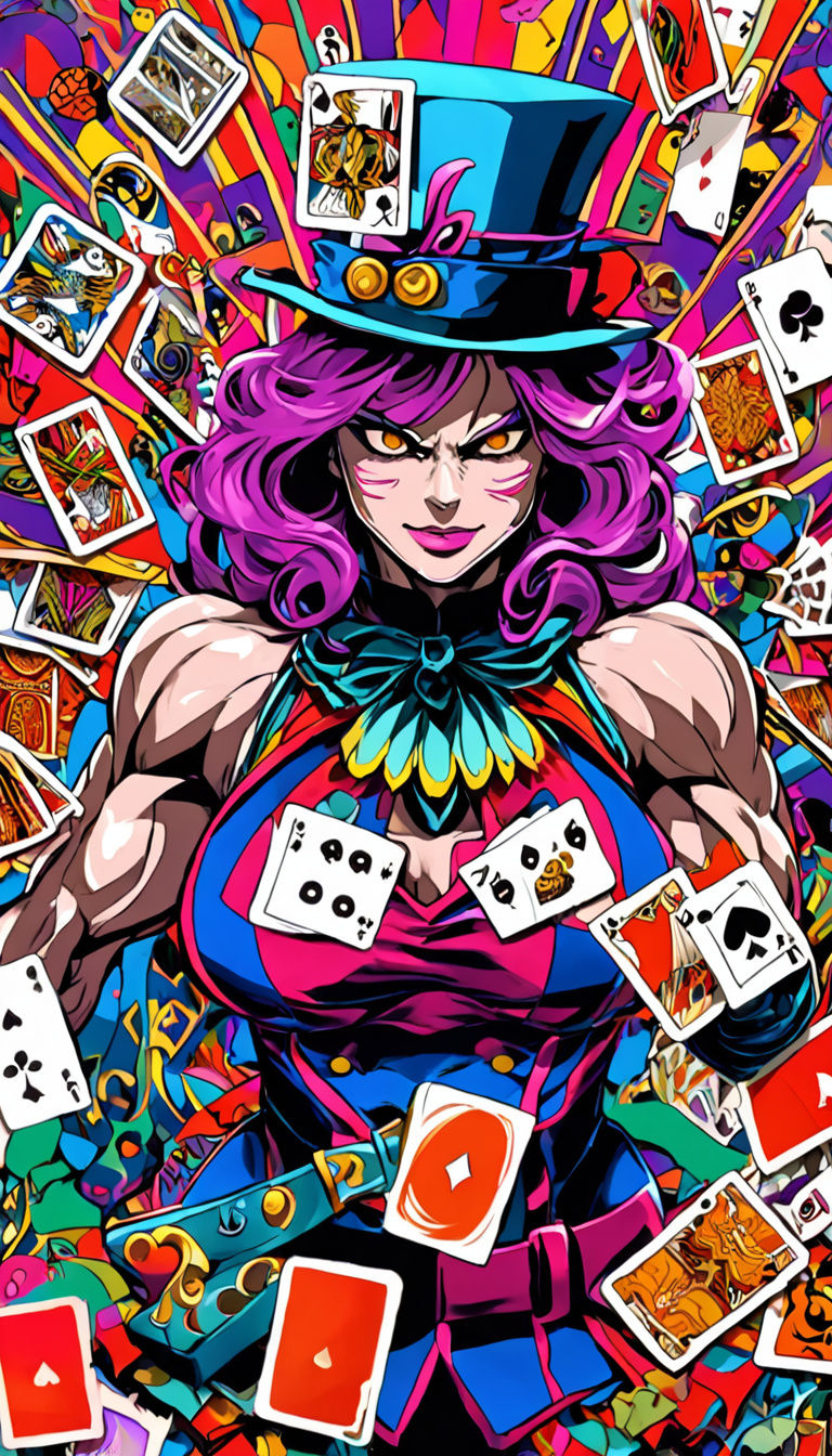 Powerful Female Bodybuilder in Fantastical Anime Style