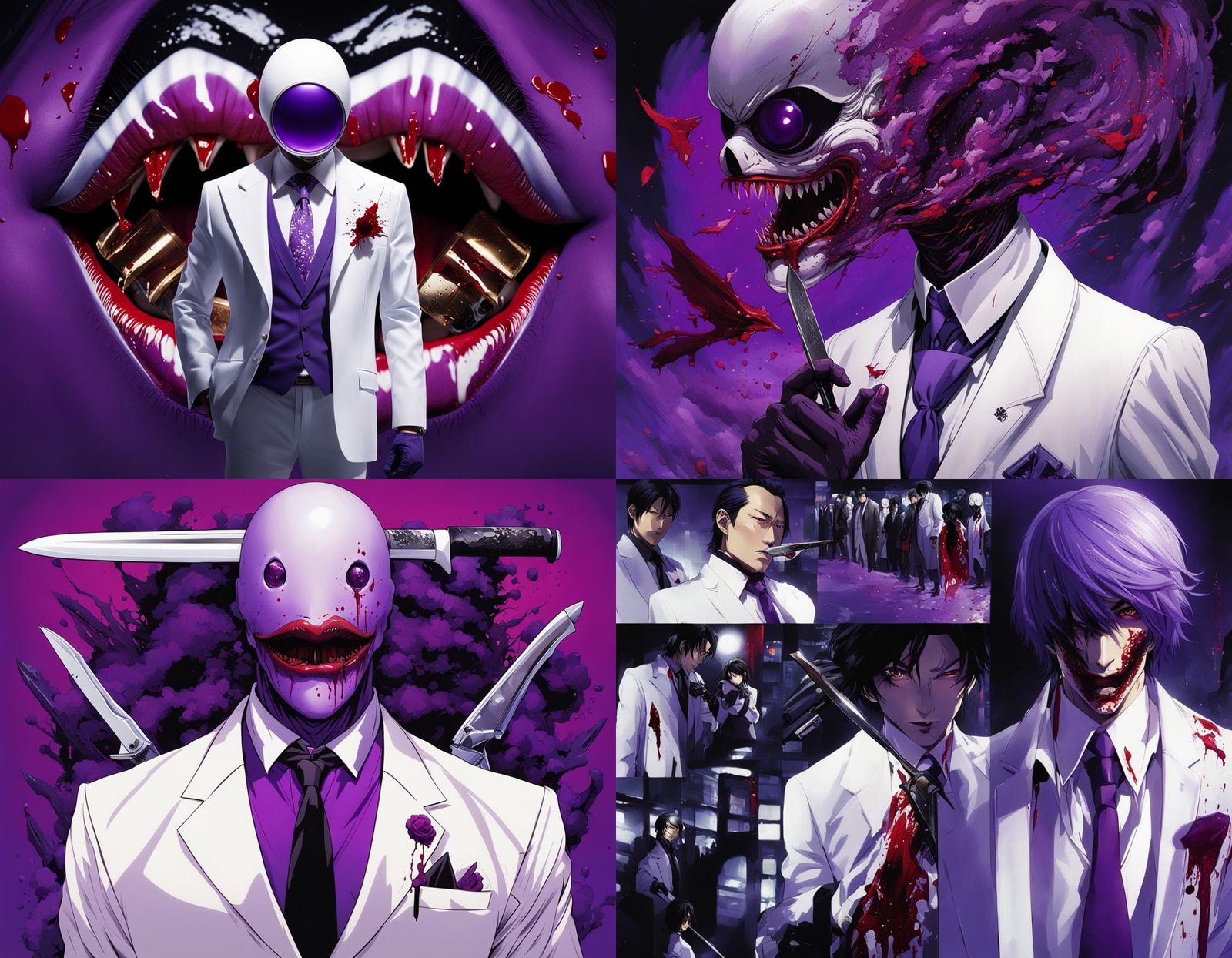 Surreal Nightmare: Giant Lips with Knife, Dark Fantasy Art