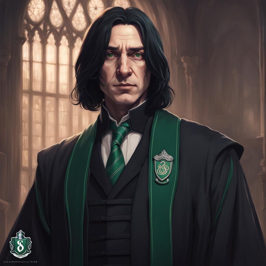 Young Severus Snape Portrait in Slytherin Uniform