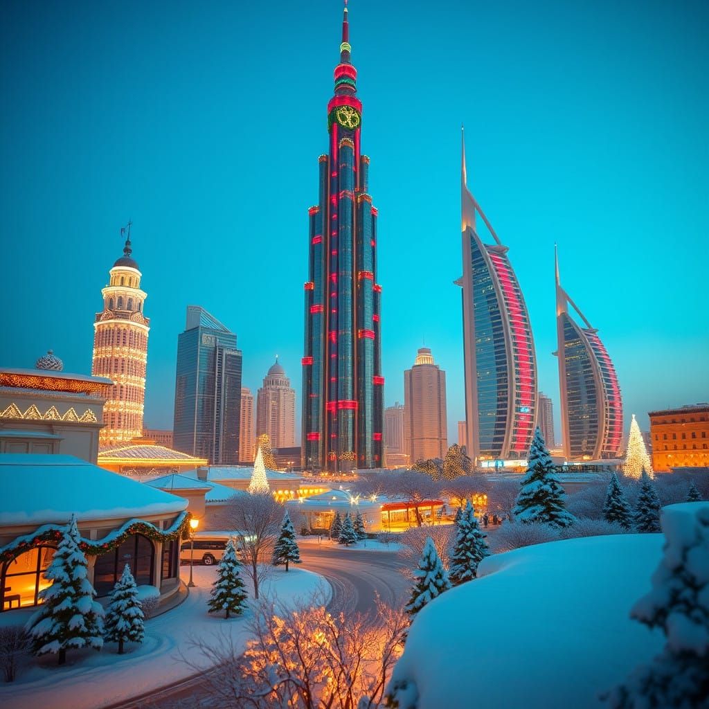 Dubai City Transformed into a Winter Wonderland