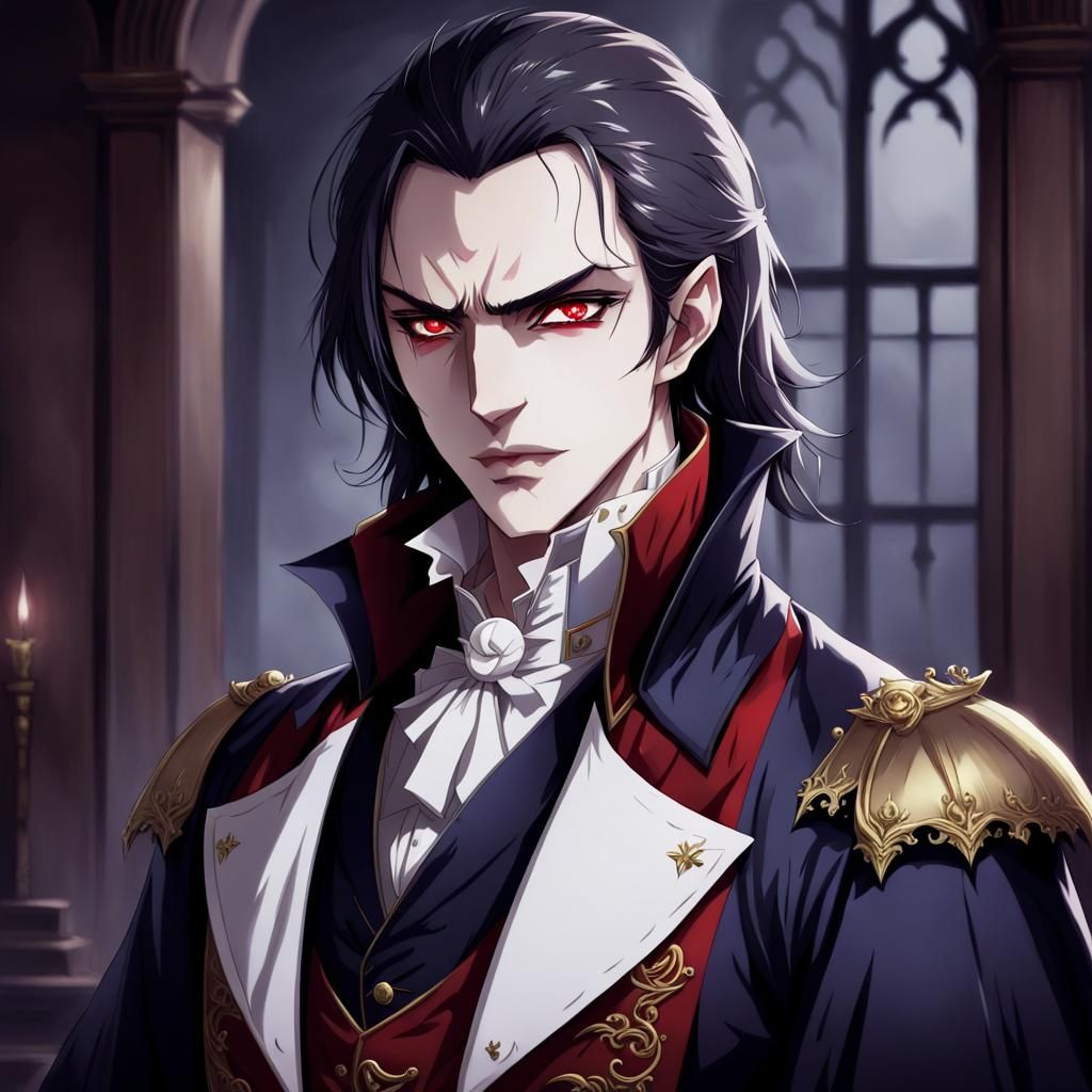 Anime Style Vampire Nobleman Portrait