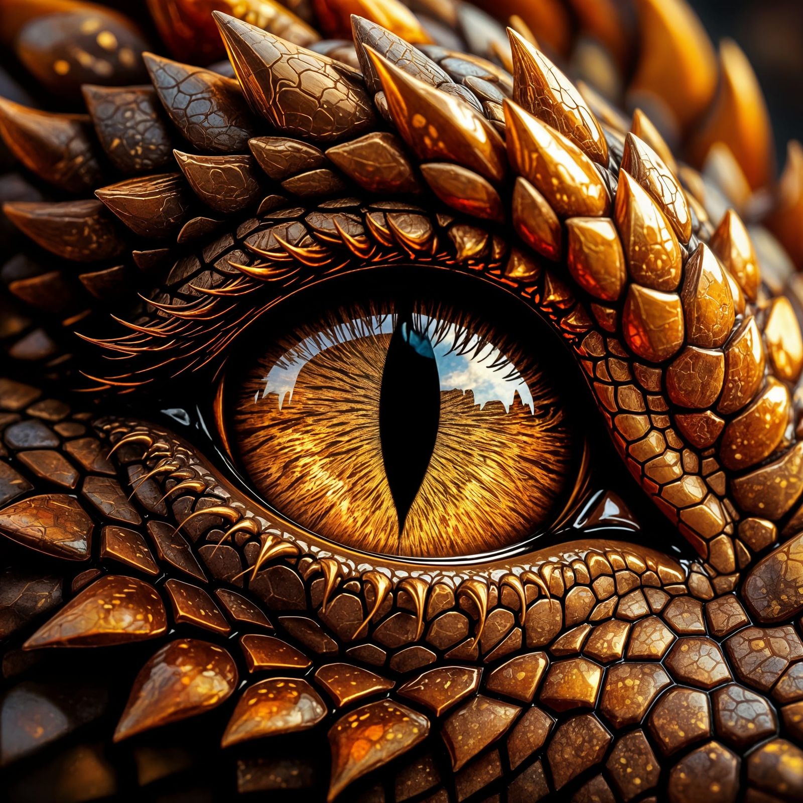 Hyperrealistic Dragon Eye Digital Painting