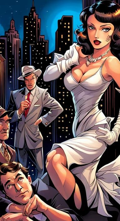 Noir Theater Stage Graphic Novel Layout