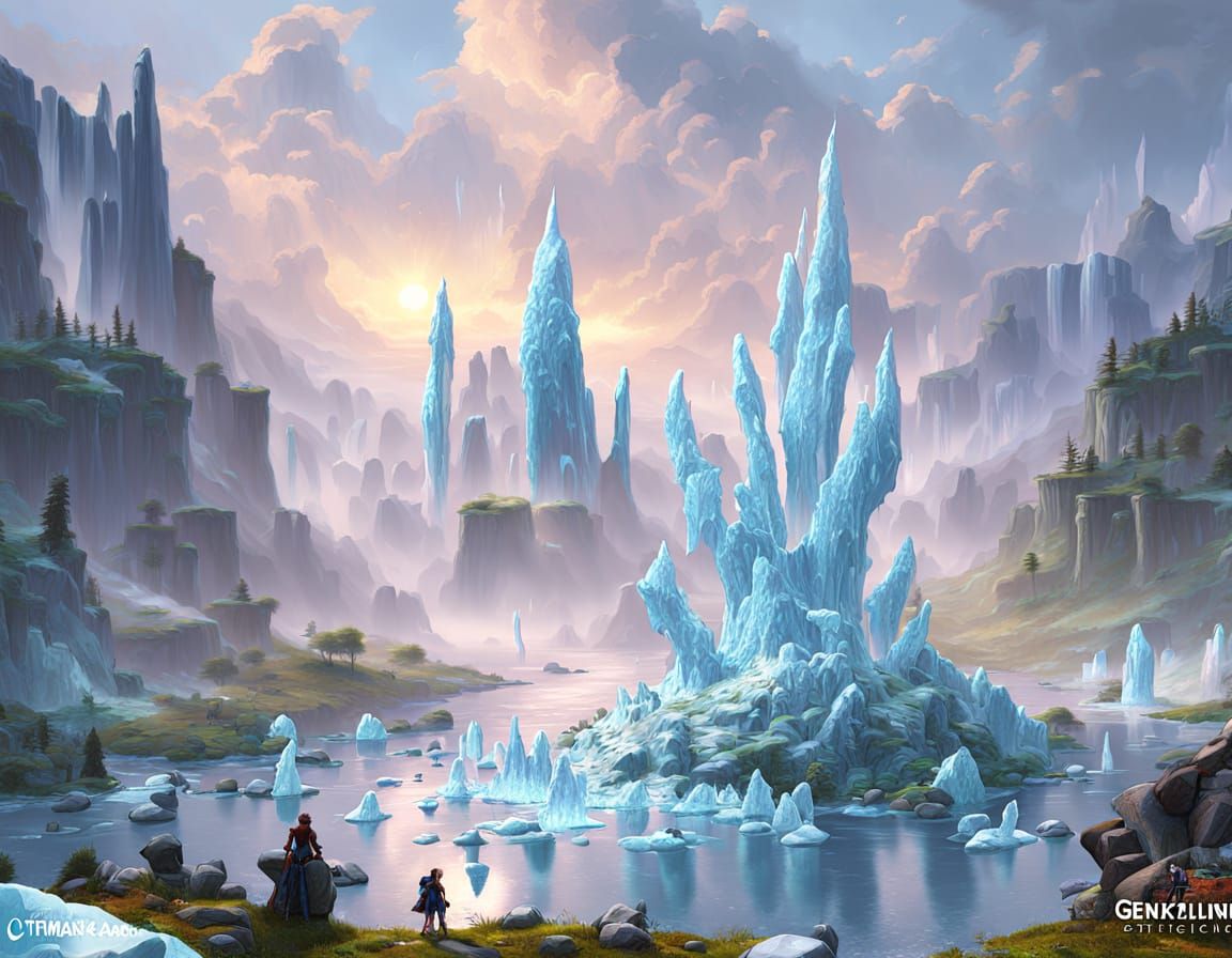 Anime Ice Woman in Pastel Colors